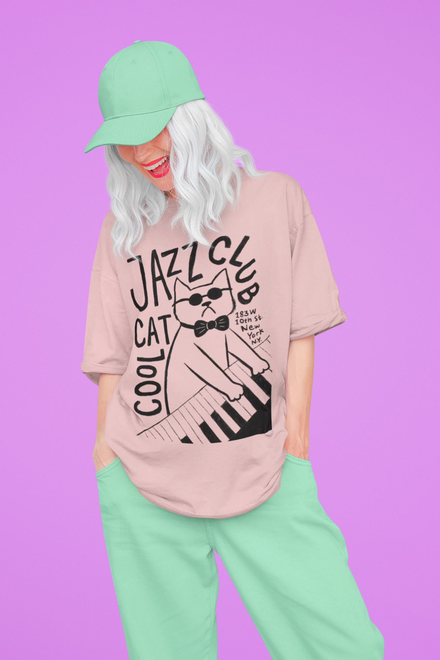 Jazz Cat Oversized Tshirt