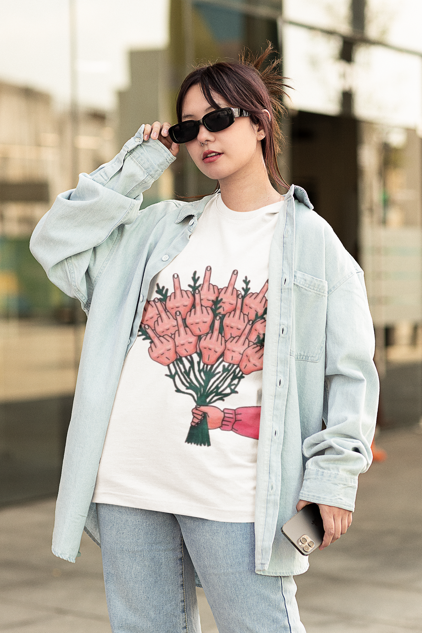 Finger Bouquet Oversized Tshirt