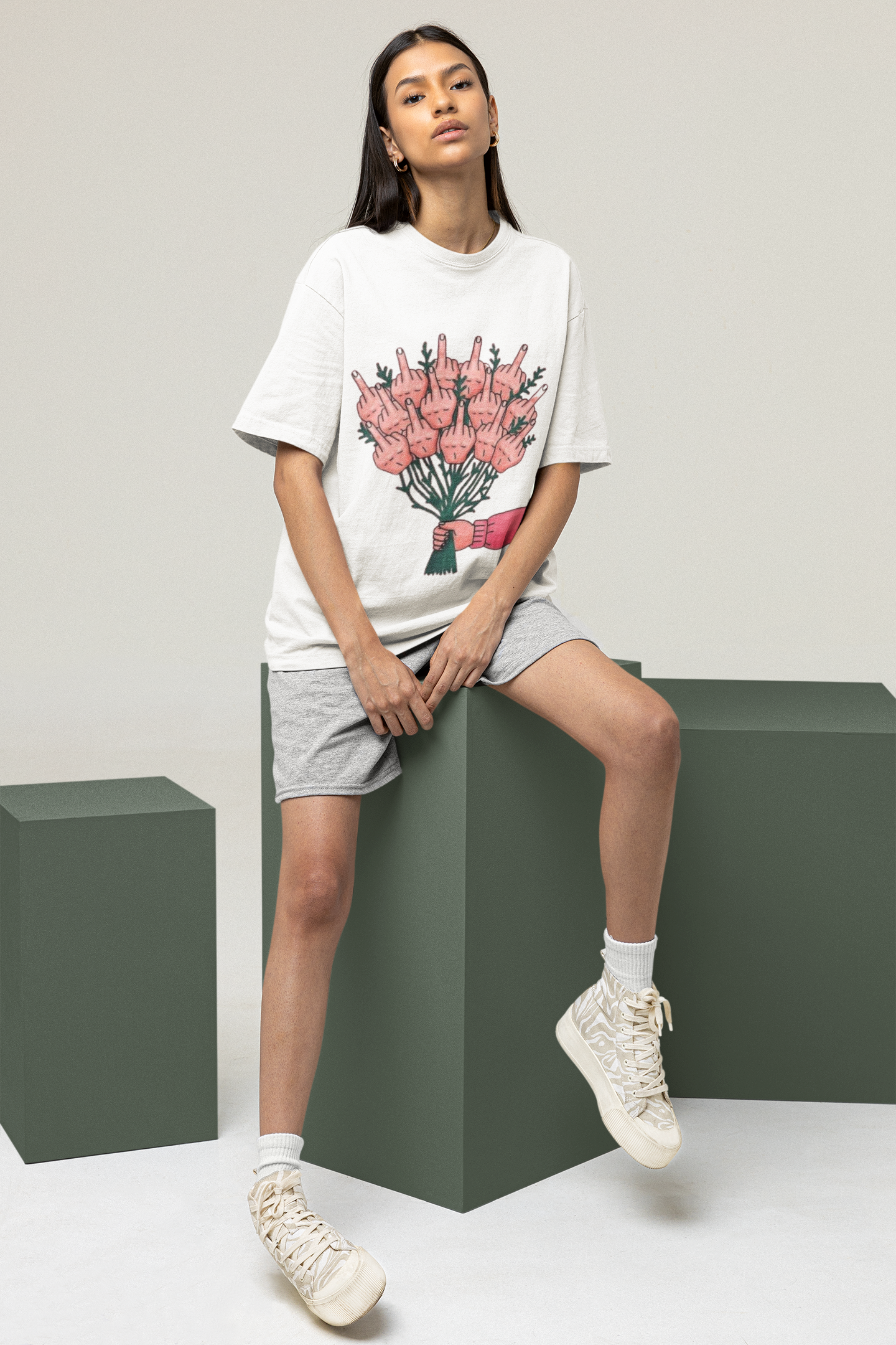 Finger Bouquet Oversized Tshirt