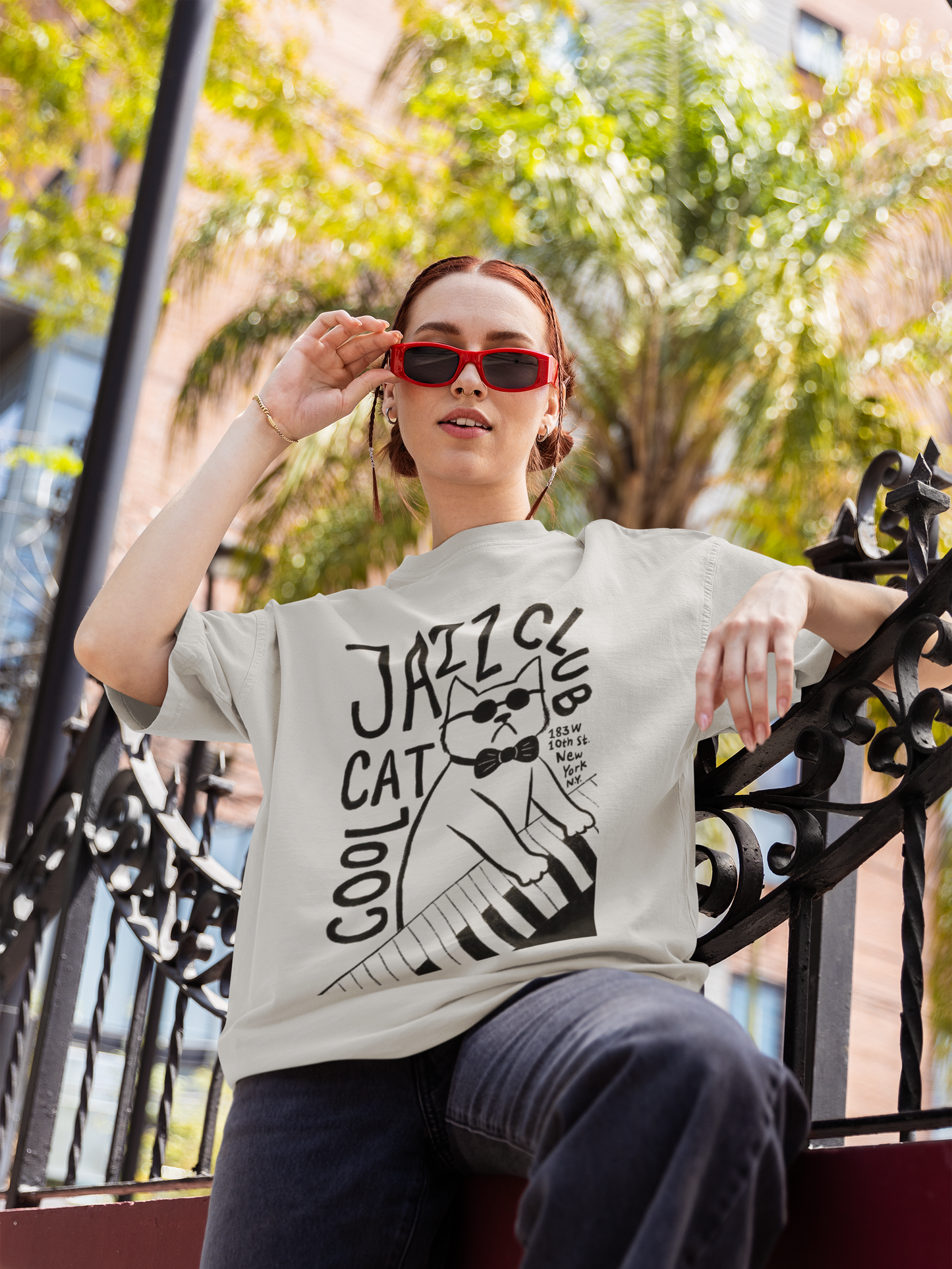 Jazz Cat Oversized Tshirt