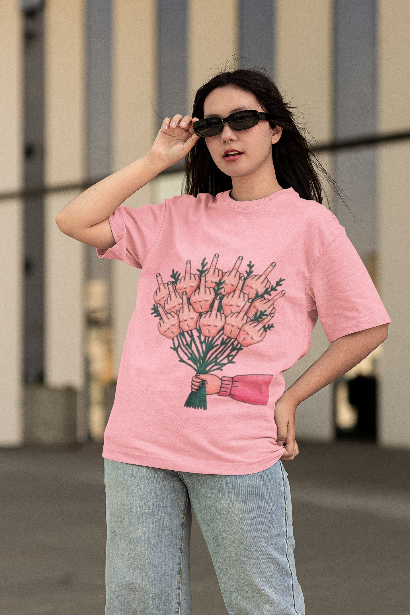 Finger Bouquet Oversized Tshirt