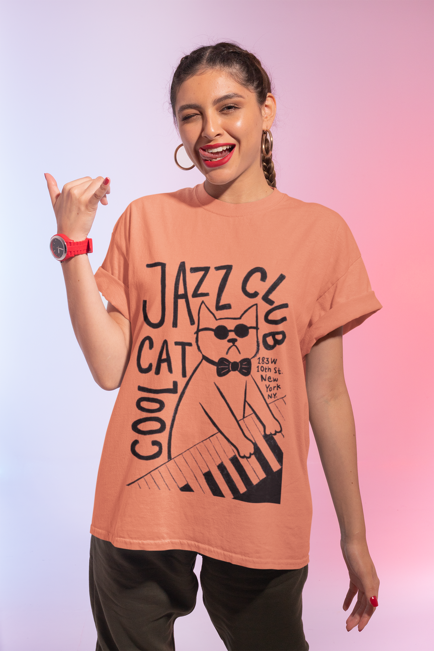 Jazz Cat Oversized Tshirt