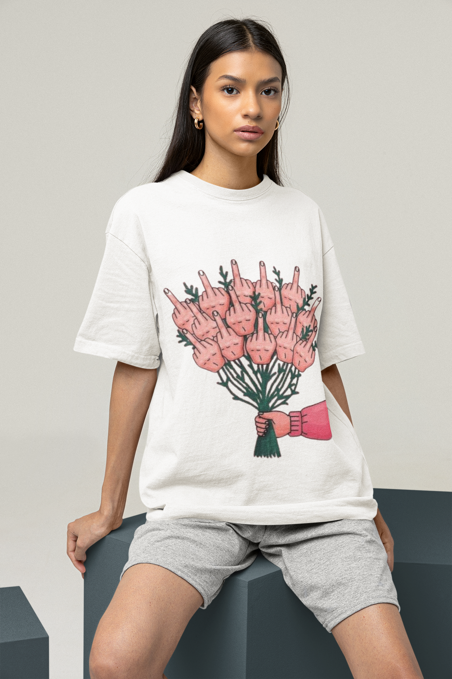 Finger Bouquet Oversized Tshirt