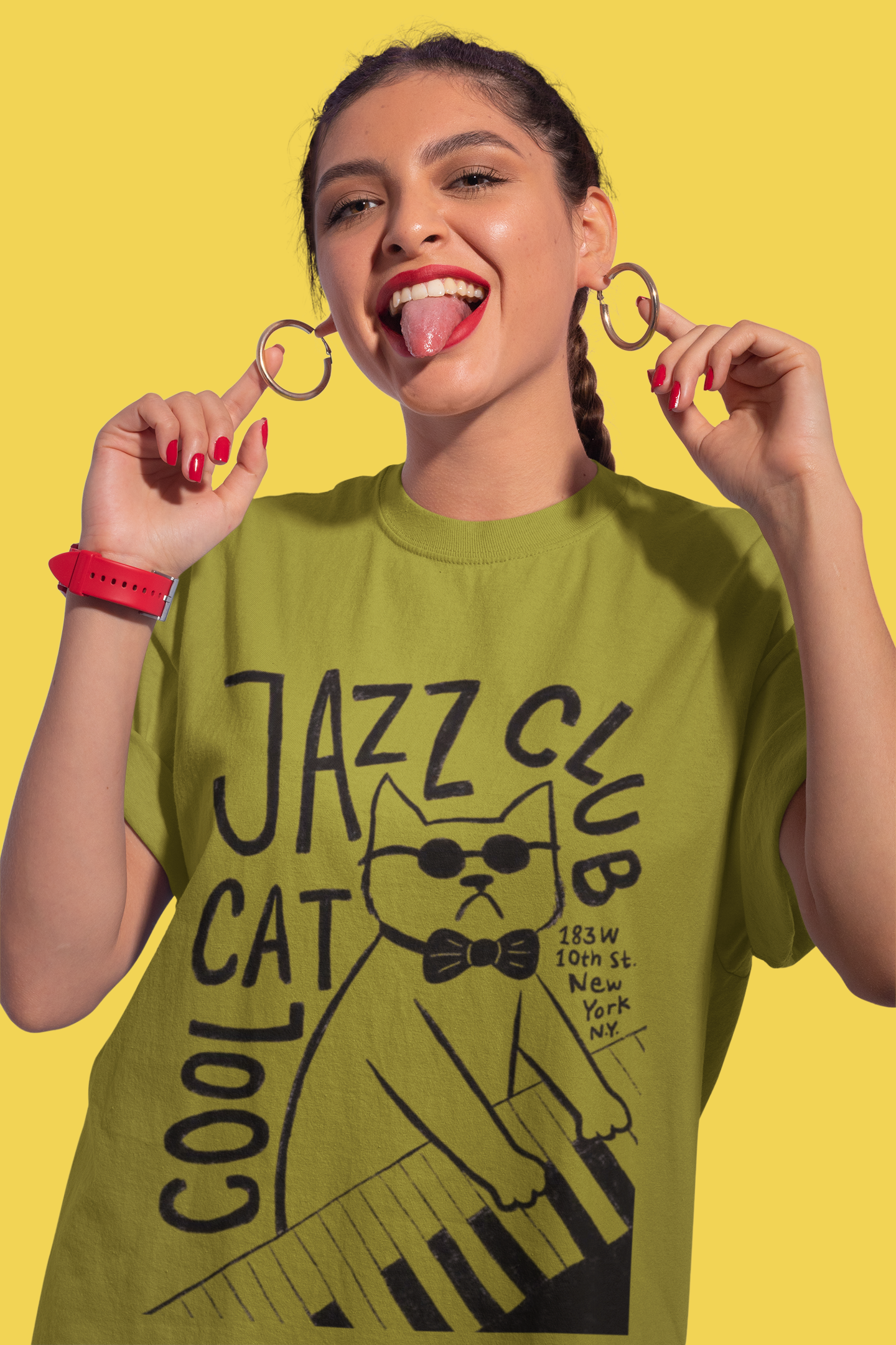 Jazz Cat Oversized Tshirt
